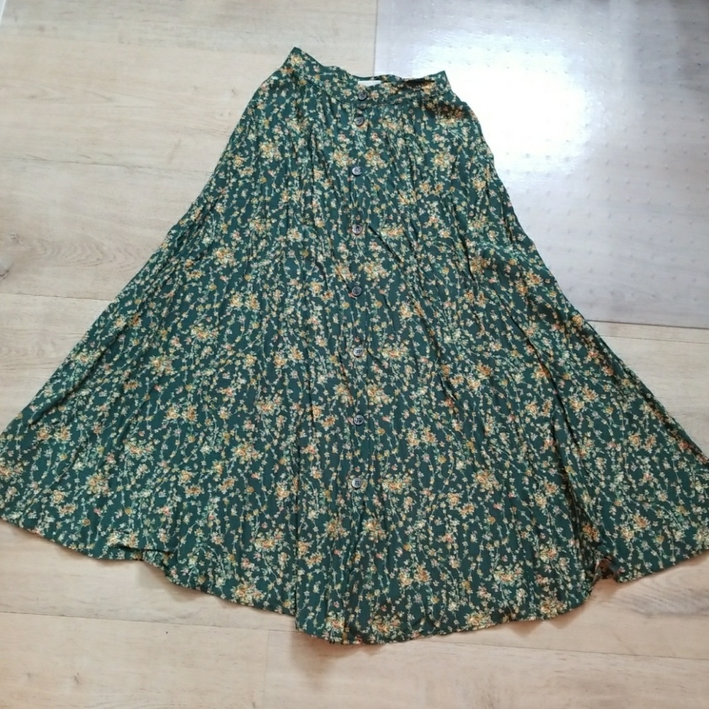 Laura Ashley Fleur Button Up Maxi Skirt